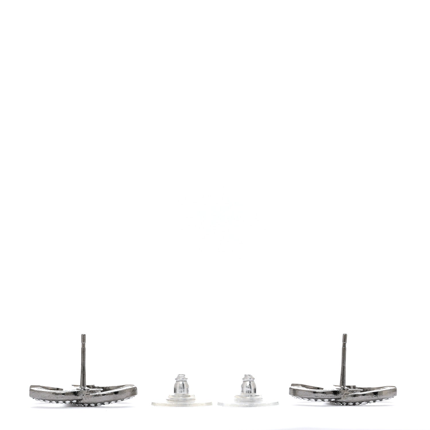 Chanel Ruthenium Crystal CC Earrings 3 of 5