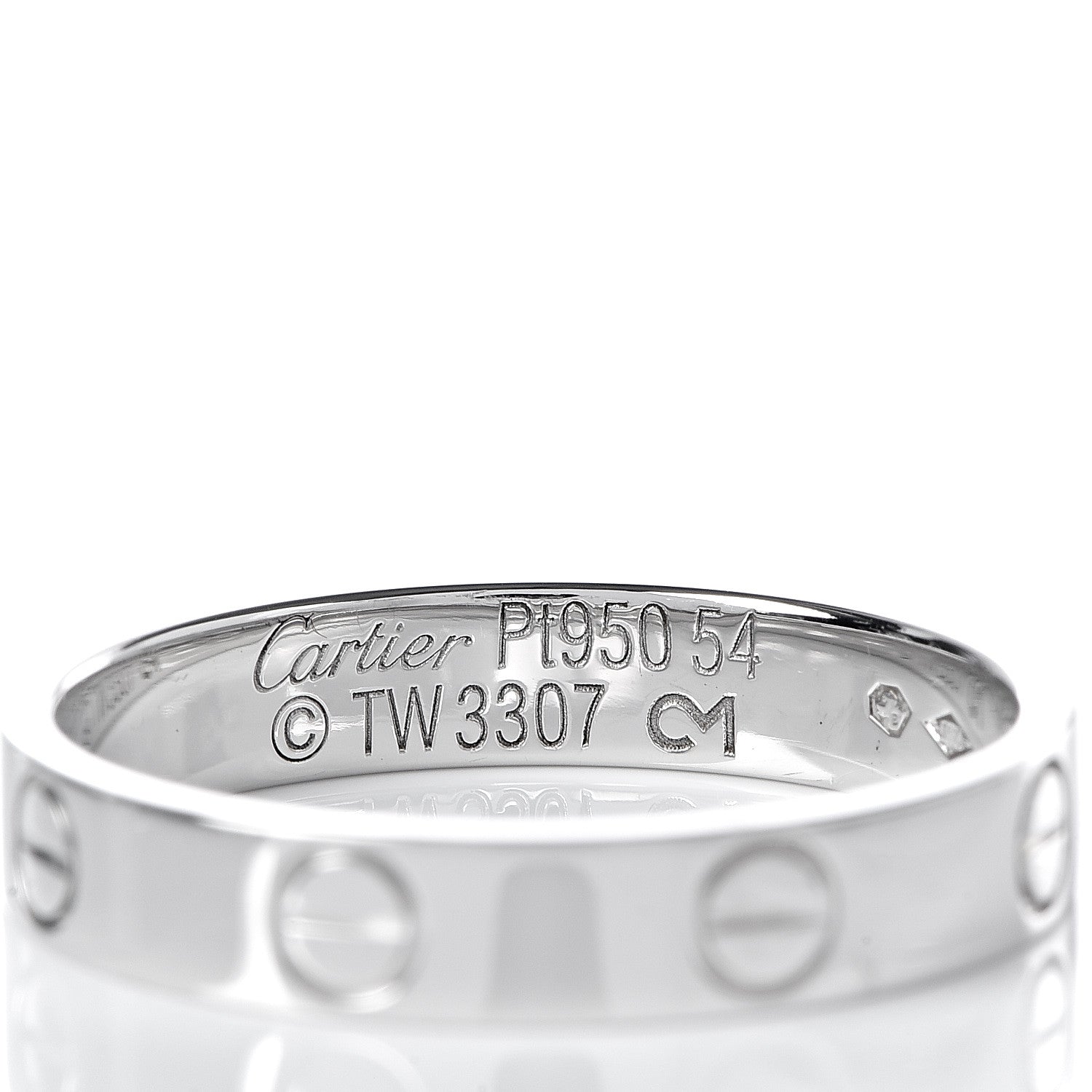 Cartier Platinum 3.5mm LOVE Wedding Band Ring 54 6.75 4 of 4