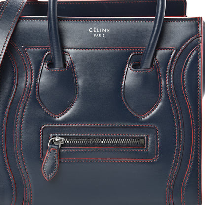 Celine Satin Calfskin Nano Debossed Luggage Navy Blue 7 of 11