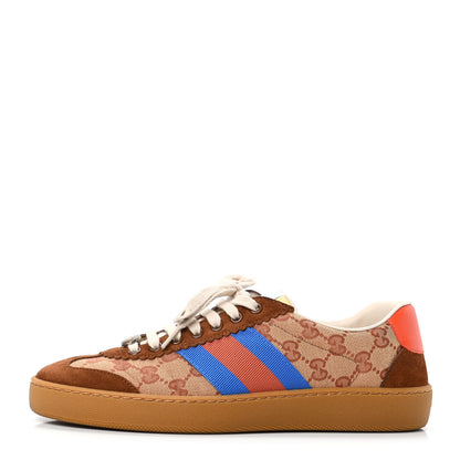Gucci GG Monogram Suede Web Mens G74 Sneakers 7 Beige Ruggine Cuir 1 of 8