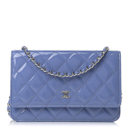 Chanel Patent Quilted Wallet On Chain WOC Light Purple 1 of 10