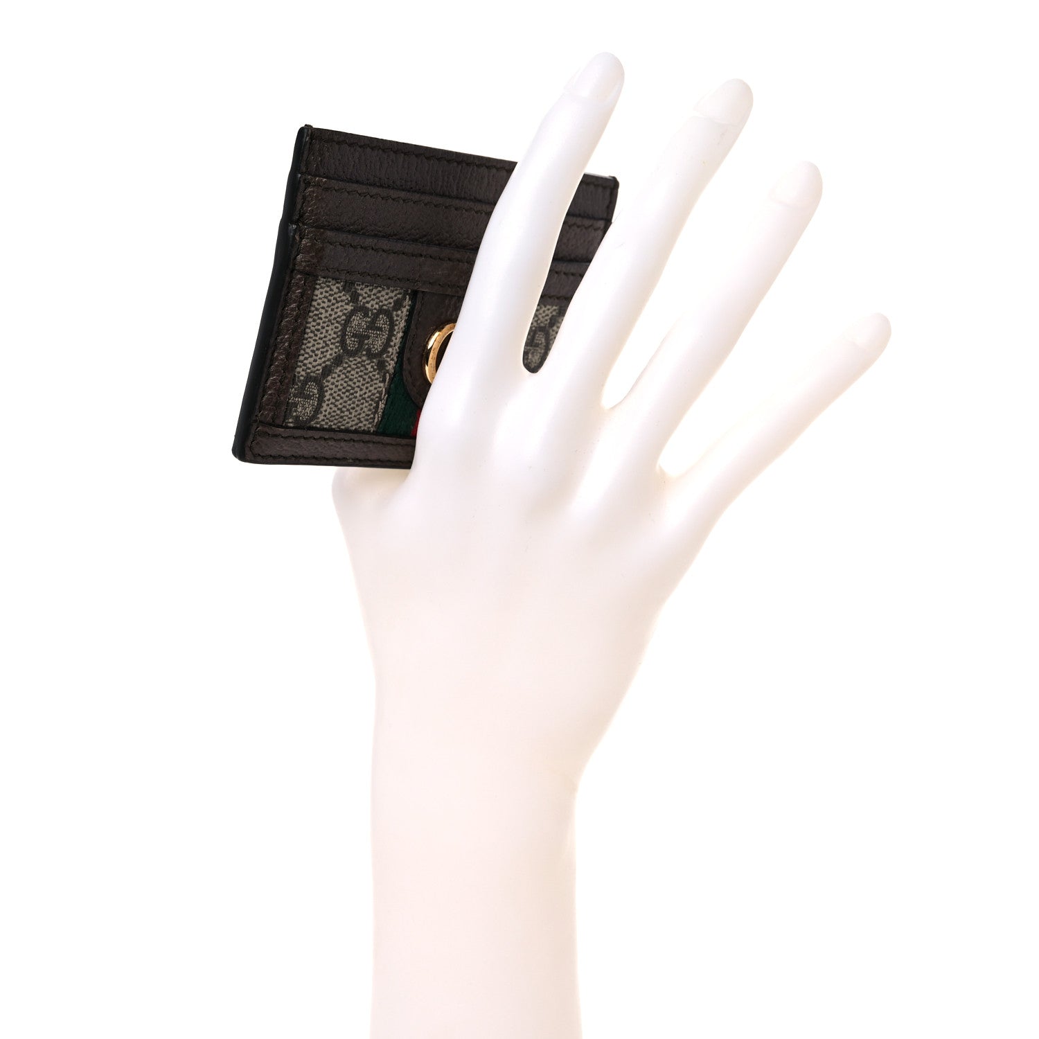 Gucci GG Supreme Monogram Ophidia Card Holder Brown 2 of 9