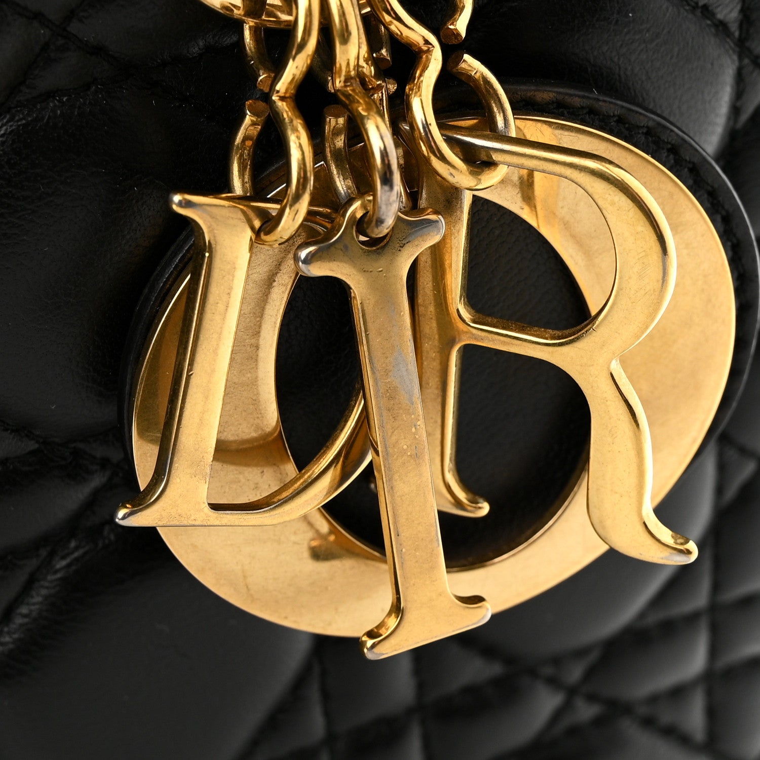 Christian Dior Lambskin Cannage Medium Lady Dior Black 12 of 12