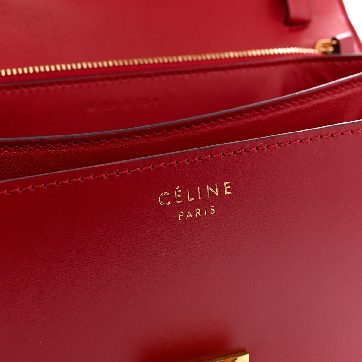 Box Calfskin Medium Classic Box Flap Bag Red