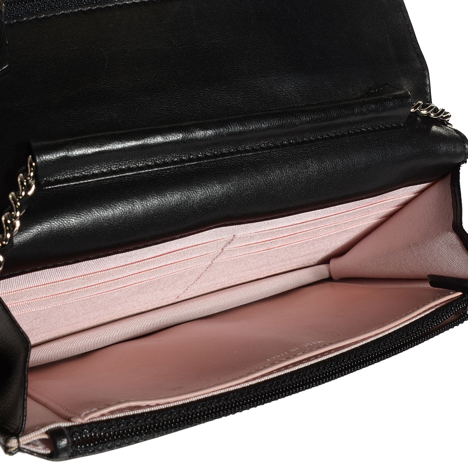 Chanel Lambskin Micro Quilted Wallet on Chain WOC Black 6 of 9