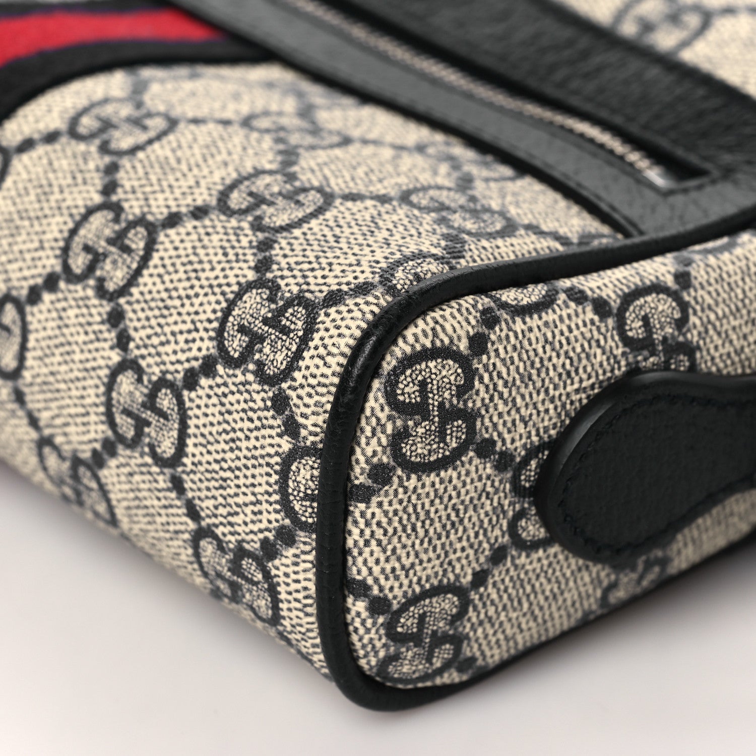 Gucci GG Supreme Monogram Textured Dollar Calfskin Web Mini Ophidia Shoulder Bag Beige Blue 8 of 8