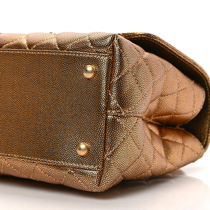 Chanel Metallic Caviar Quilted Small Coco Handle Flap Bronze 9 of 9