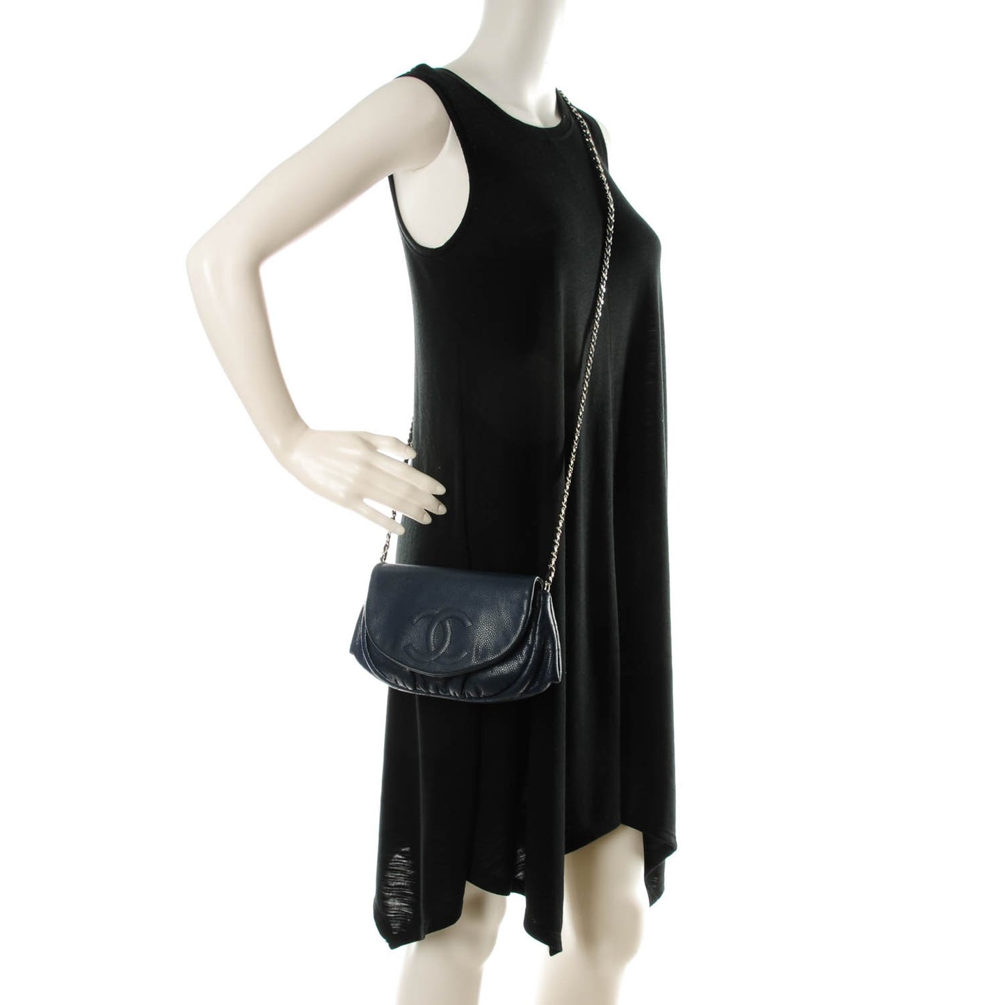 Caviar Half Moon Wallet On Chain WOC Dark Blue