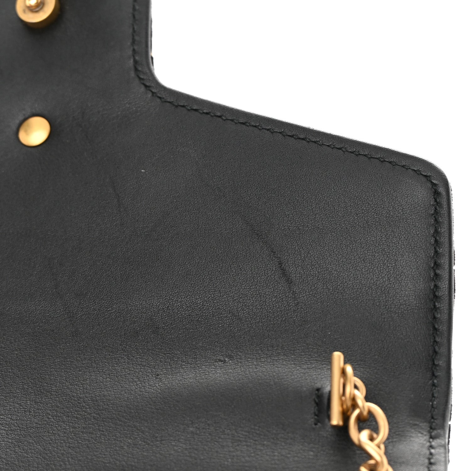 Gucci Velvet Matelasse GG Marmont Chain Wallet Black 13 of 18