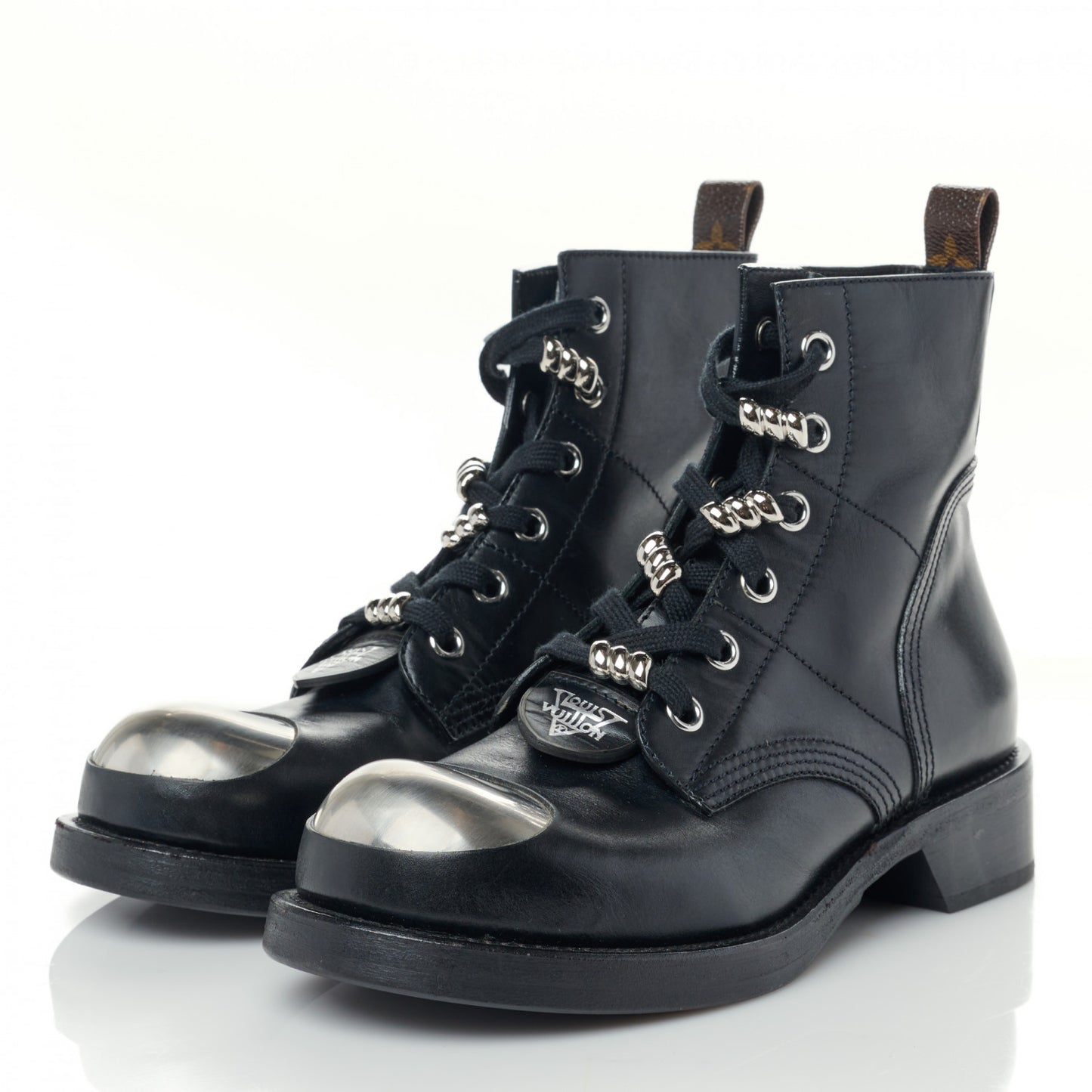 Calfskin Metropolis Flat Ranger Boots 39 Black