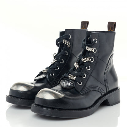 Louis Vuitton Calfskin Metropolis Flat Ranger Boots 39 Black 3 of 8