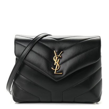 Saint Laurent Calfskin Y Quilted Monogram Toy Loulou Crossbody Bag Black 1 of 9