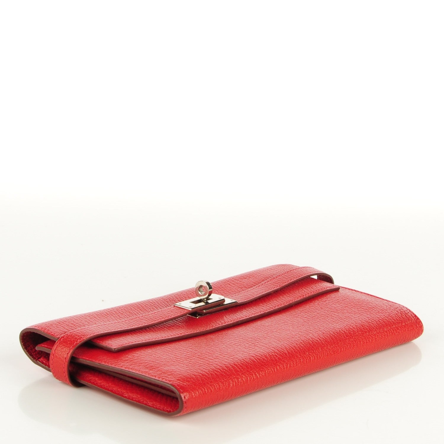 Hermes Chevre Mysore Kelly Longue Wallet Rouge Garance 5 of 10
