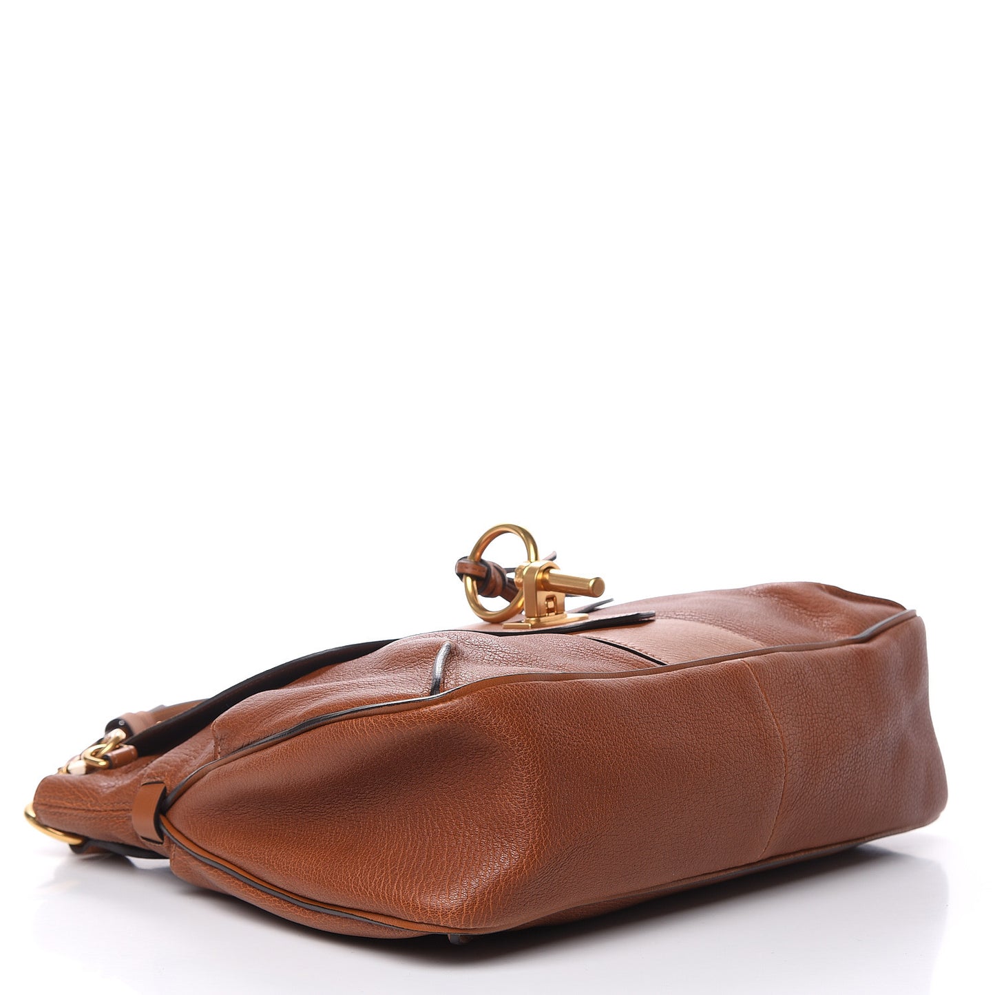 Grained Lambskin Medium Lexa Shoulder Bag Mustard Brown