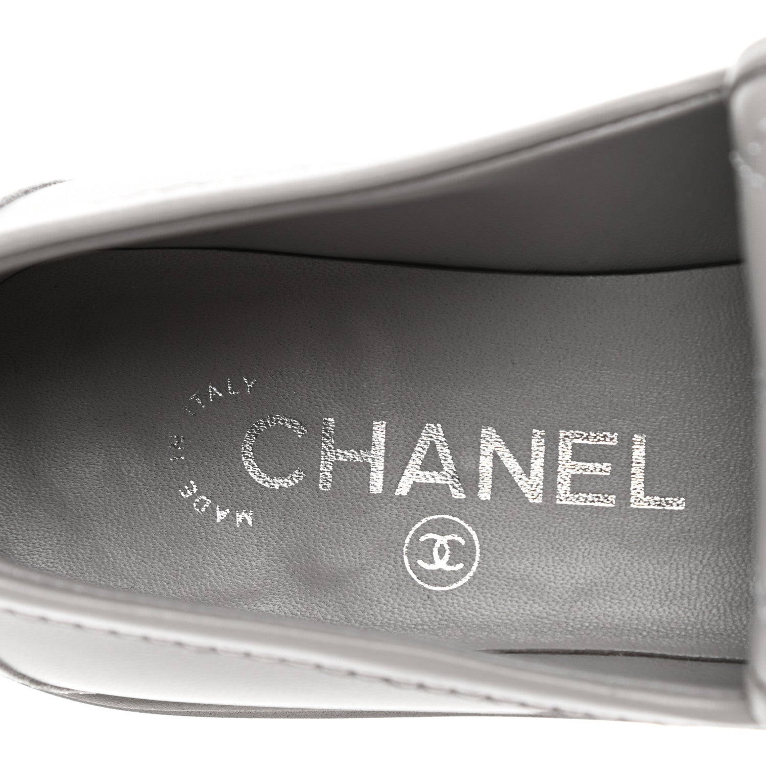 Chanel Lambskin Quilted CC Turnlock Loafers 37 Grey 8 of 13