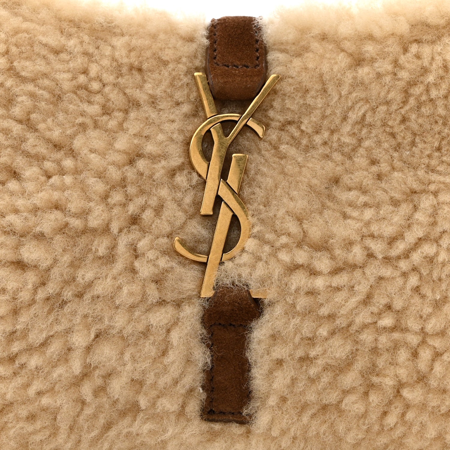 Saint Laurent Shearling Le 5 A 7 Mini Hobo Natural Beige 8 of 10
