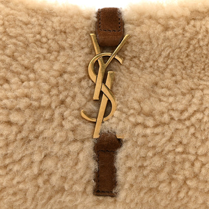 Saint Laurent Shearling Le 5 A 7 Mini Hobo Natural Beige 8 of 10