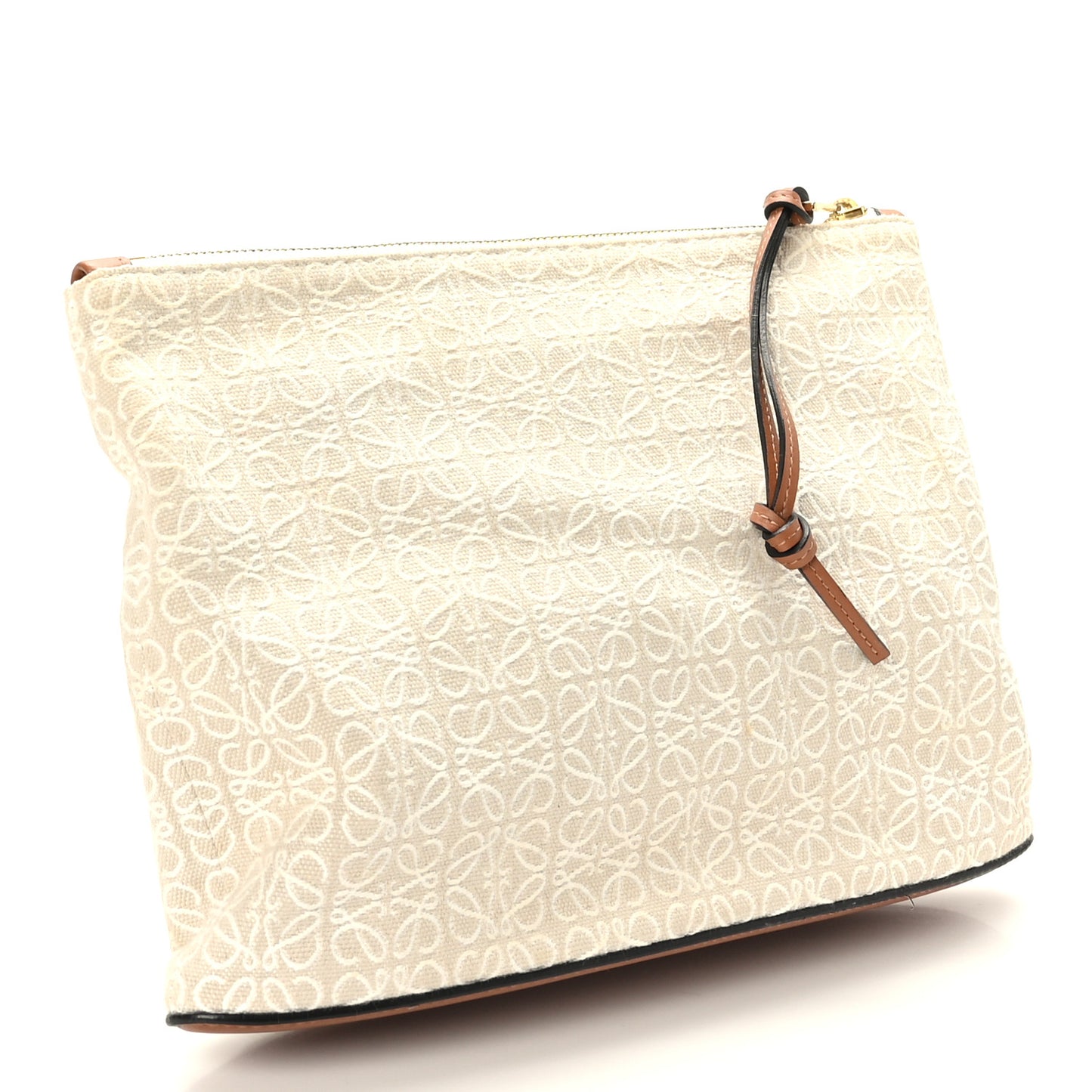 Jacquard Anagram Calfskin Pouch Tan