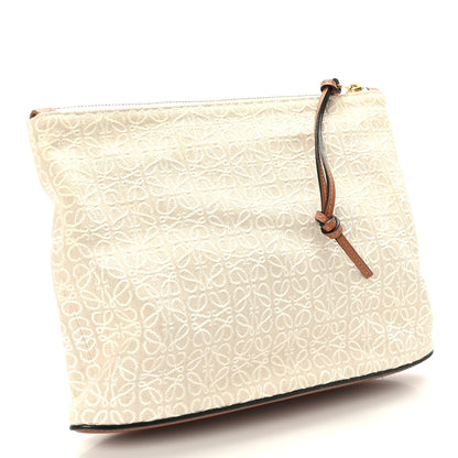 Loewe Jacquard Anagram Calfskin Pouch Tan 3 of 9