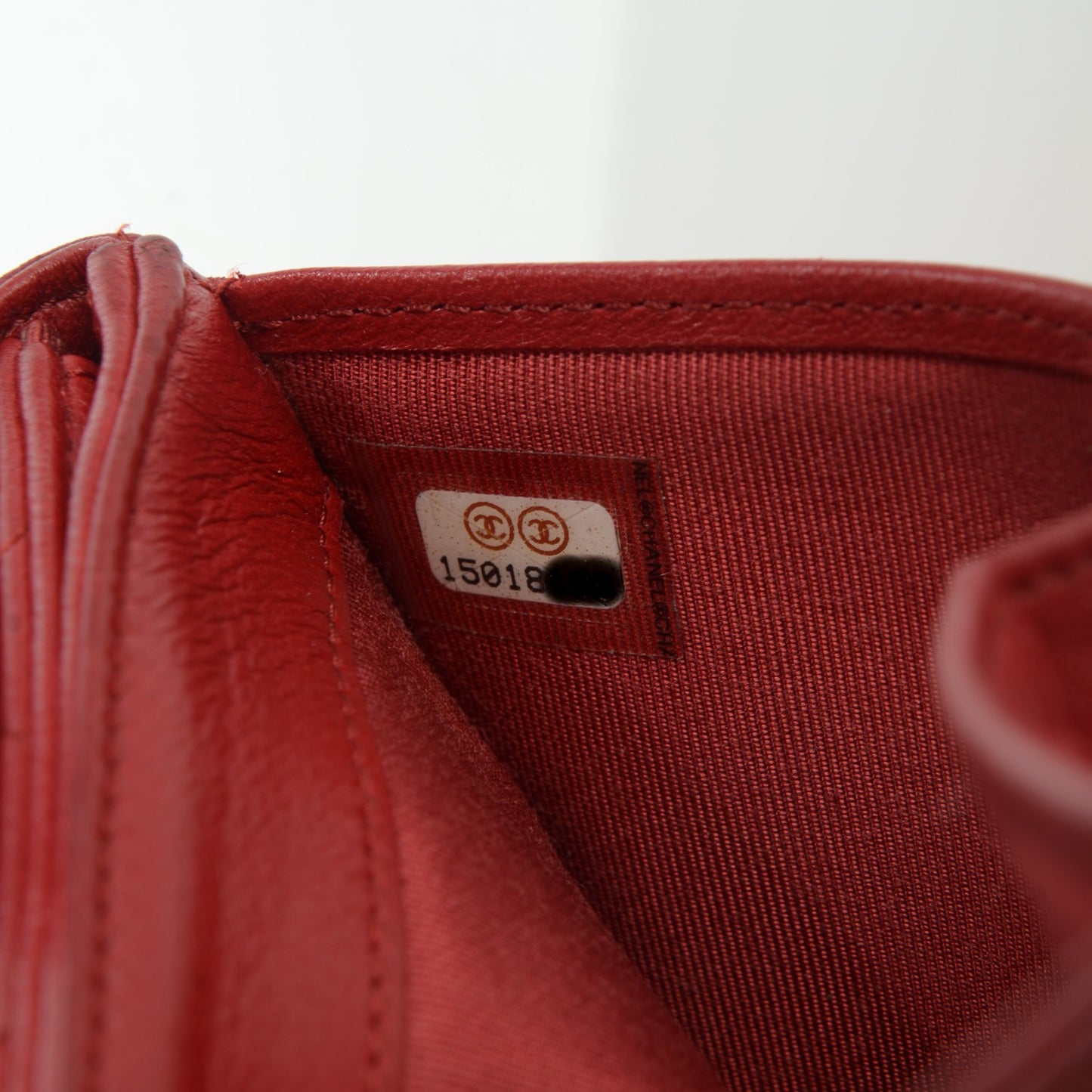 Lambskin Quilted French Flap Wallet Red