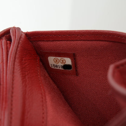 Chanel Lambskin Quilted French Flap Wallet Red 13 of 14