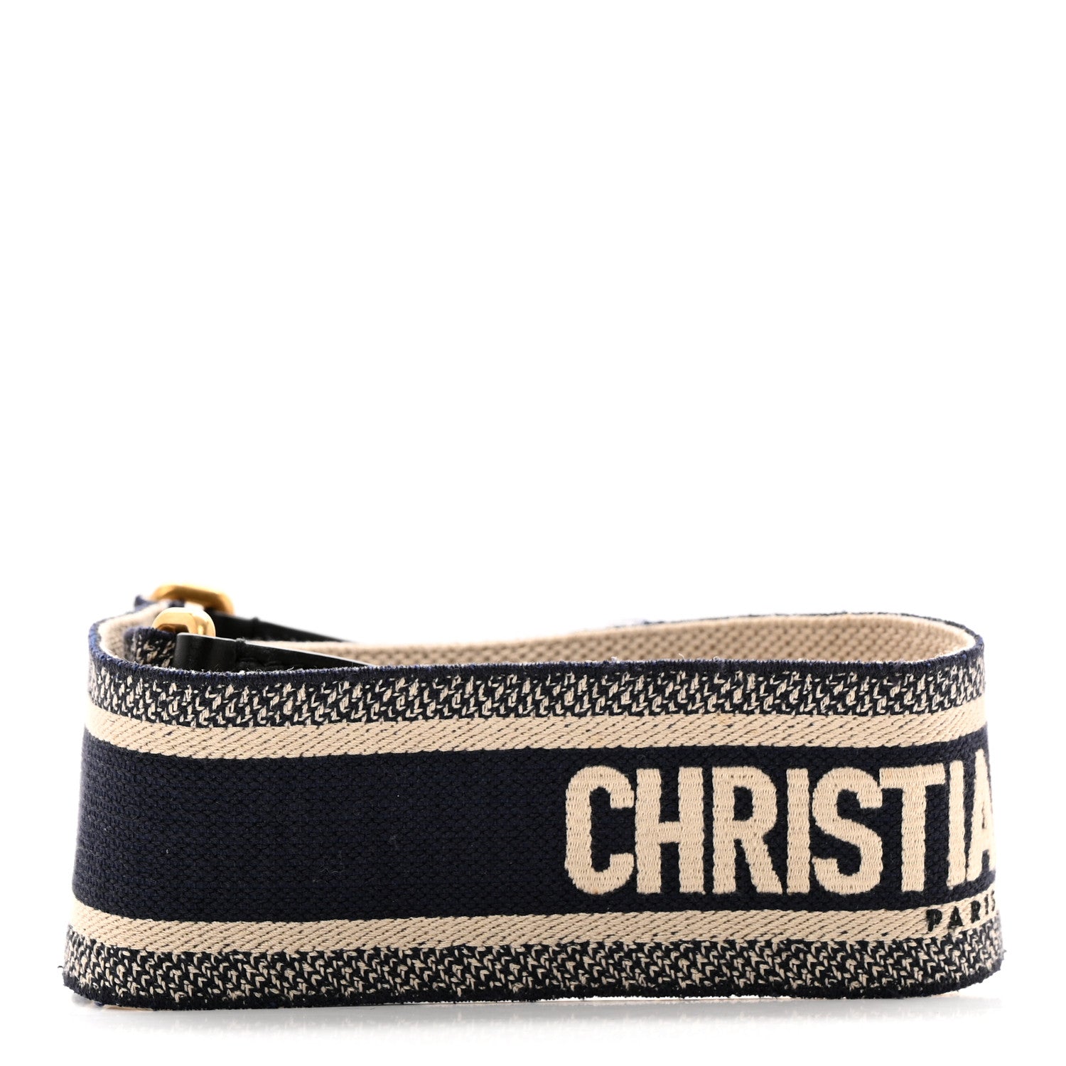 Christian Dior Canvas Embroidered Shoulder Strap Blue 2 of 7
