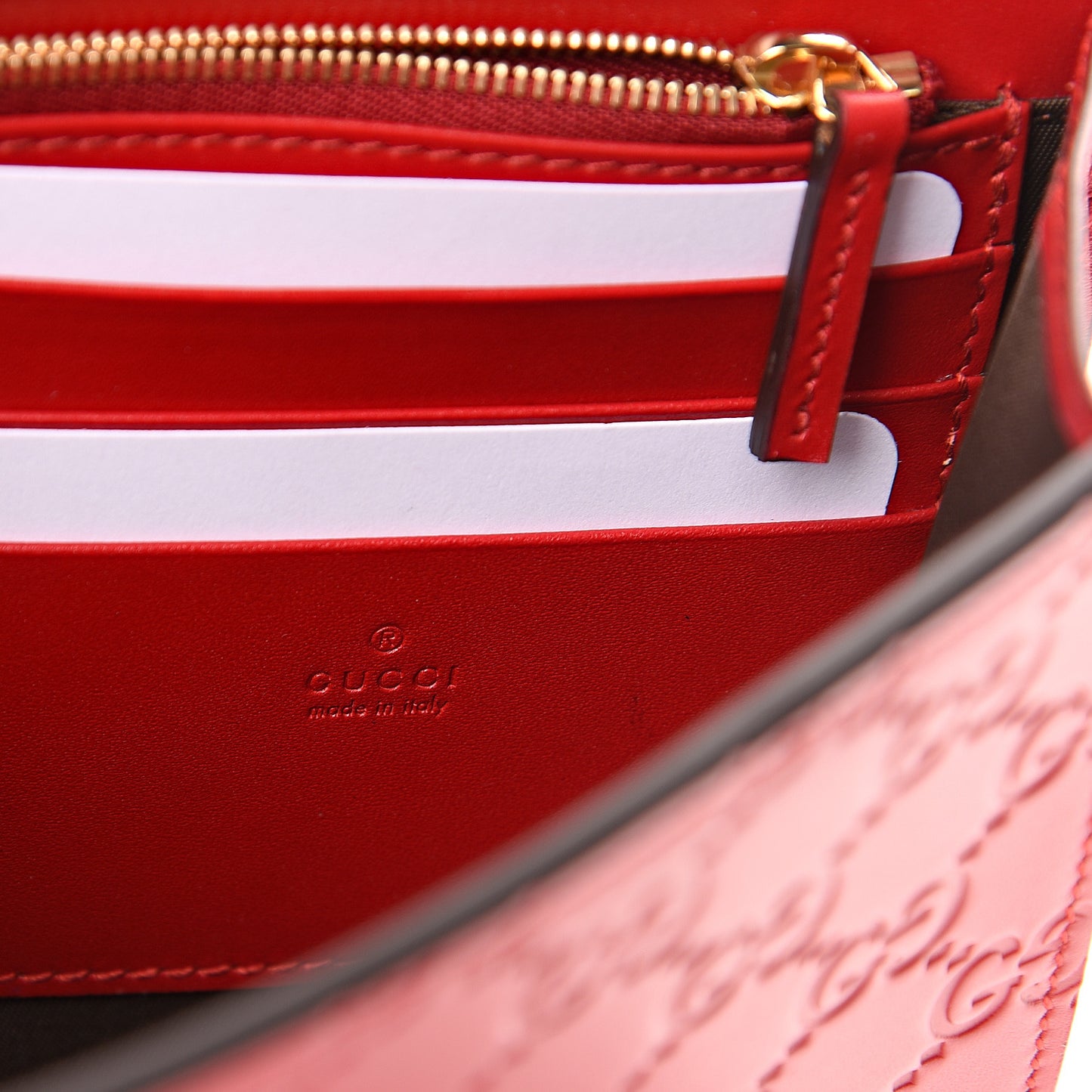 Guccissima Padlock Clutch Hibiscus Red