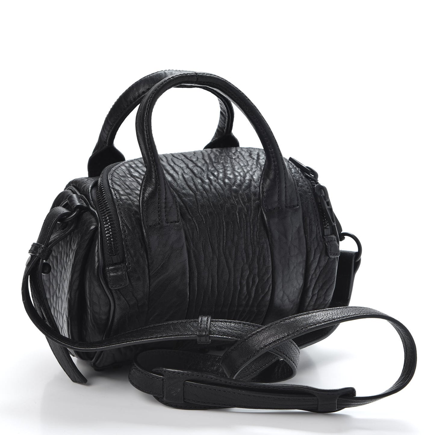 Pebbled Lambskin Mini Rockie Black Matte Black Hardware