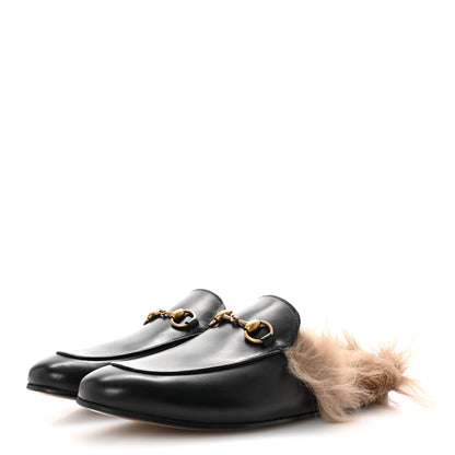 Gucci Calfskin Fur Mens Princetown Slippers 8.5 Black 4 of 9