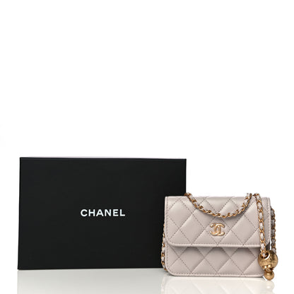 Chanel Lambskin Quilted Pearl Crush Clutch With Chain Light Purple 12 of 12