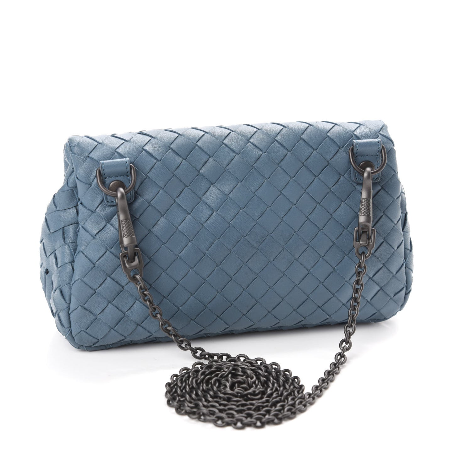 Nappa Intrecciato Mini Chain Messenger Oceano