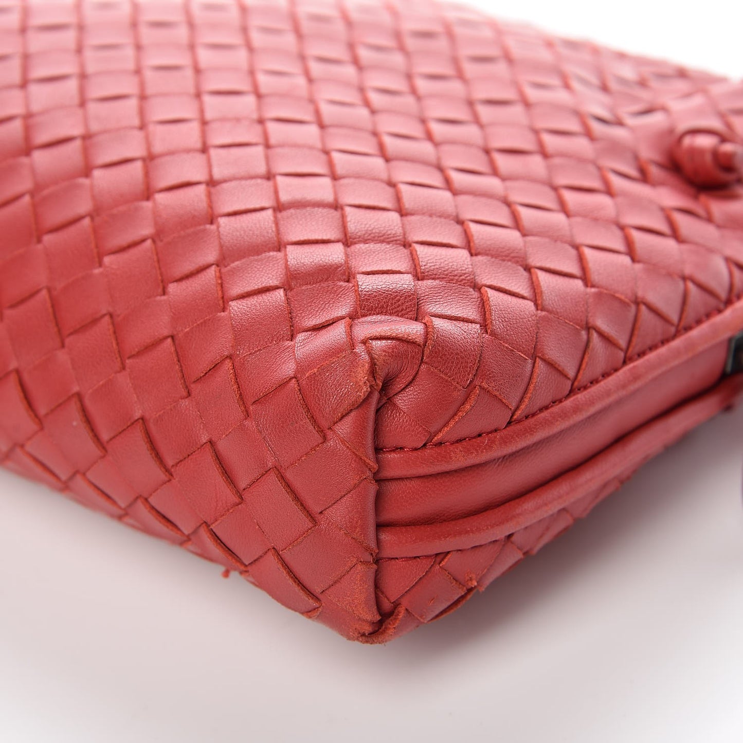 Nappa Intrecciato Nodini Crossbody Messenger Red