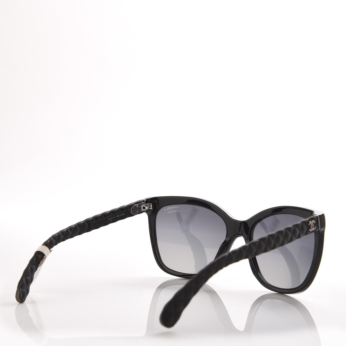 Acetate Quilted Polarized Butterfly CC Sunglasses 5288-Q Black