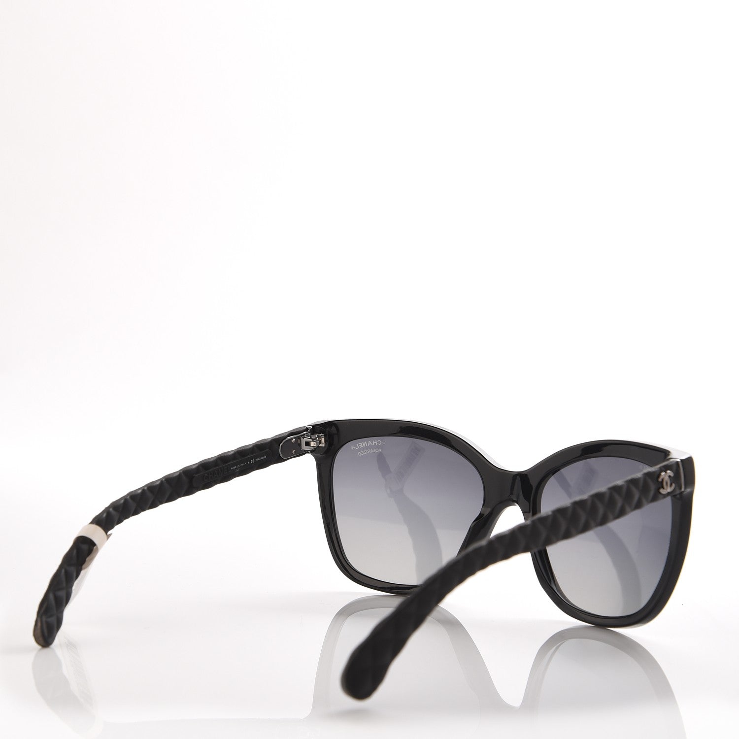 Chanel Acetate Quilted Polarized Butterfly CC Sunglasses 5288-Q Black 4 of 8