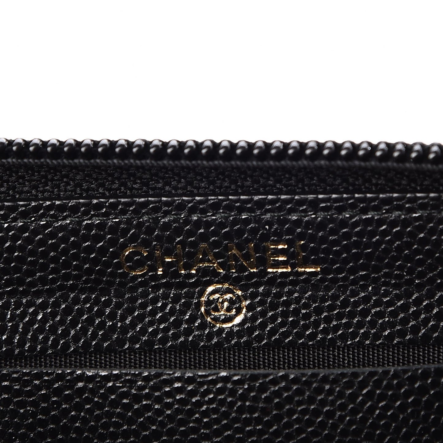 Caviar Quilted Boy Small Zip Around Wallet Black