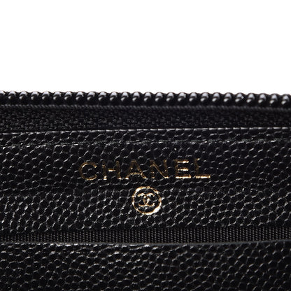 Chanel Caviar Quilted Boy Small Zip Around Wallet Black 7 of 10