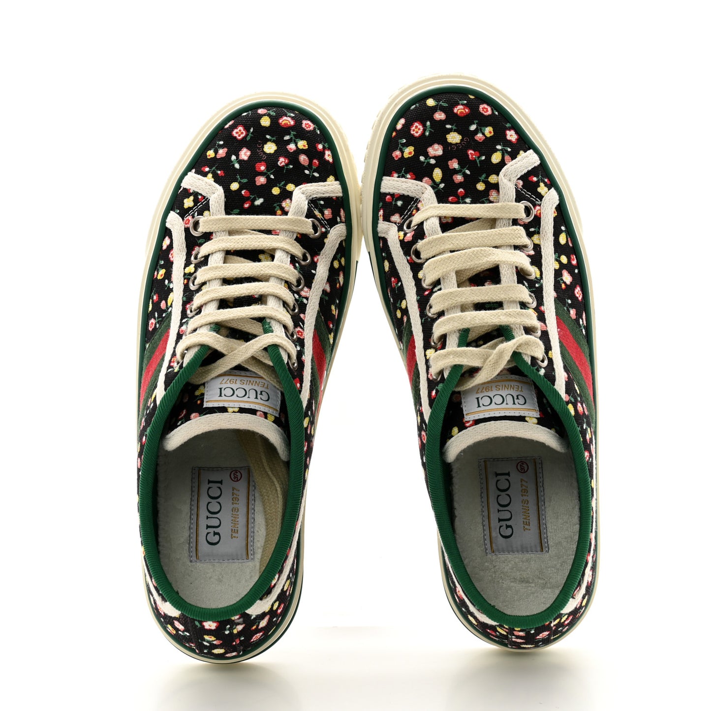 X LIBERTY OF LONDON Canvas Web Holly Print Womens 1977 Tennis Sneakers 37.5 Black Peach Mystic White