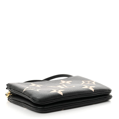 Louis Vuitton Empreinte Monogram Giant Double Zip Pochette Black Cream 4 of 11
