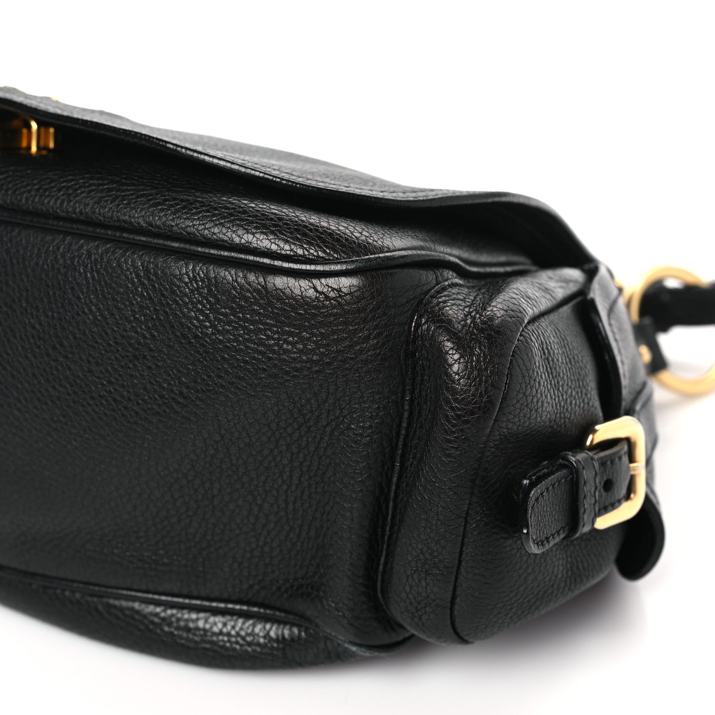 Vitello Daino Shoulder Bag Black