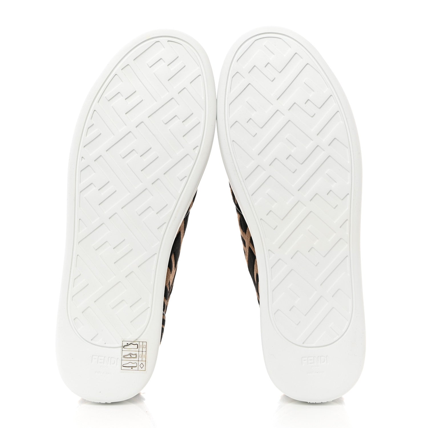 Fendi X SARA COLEMAN Canvas FF Vertigo Embroidered Womens Rise Slip On Sneakers 40 Tobacco Black 5 of 8