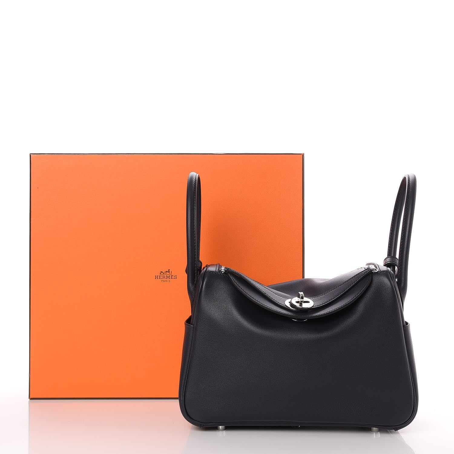 Hermes Swift Epsom Lindy 26 Tressage De Cuir Bleu Indigo Noir Terre Battue 9 of 9