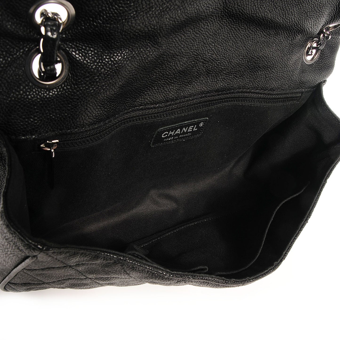 Caviar Jumbo Mademoiselle Flap Black