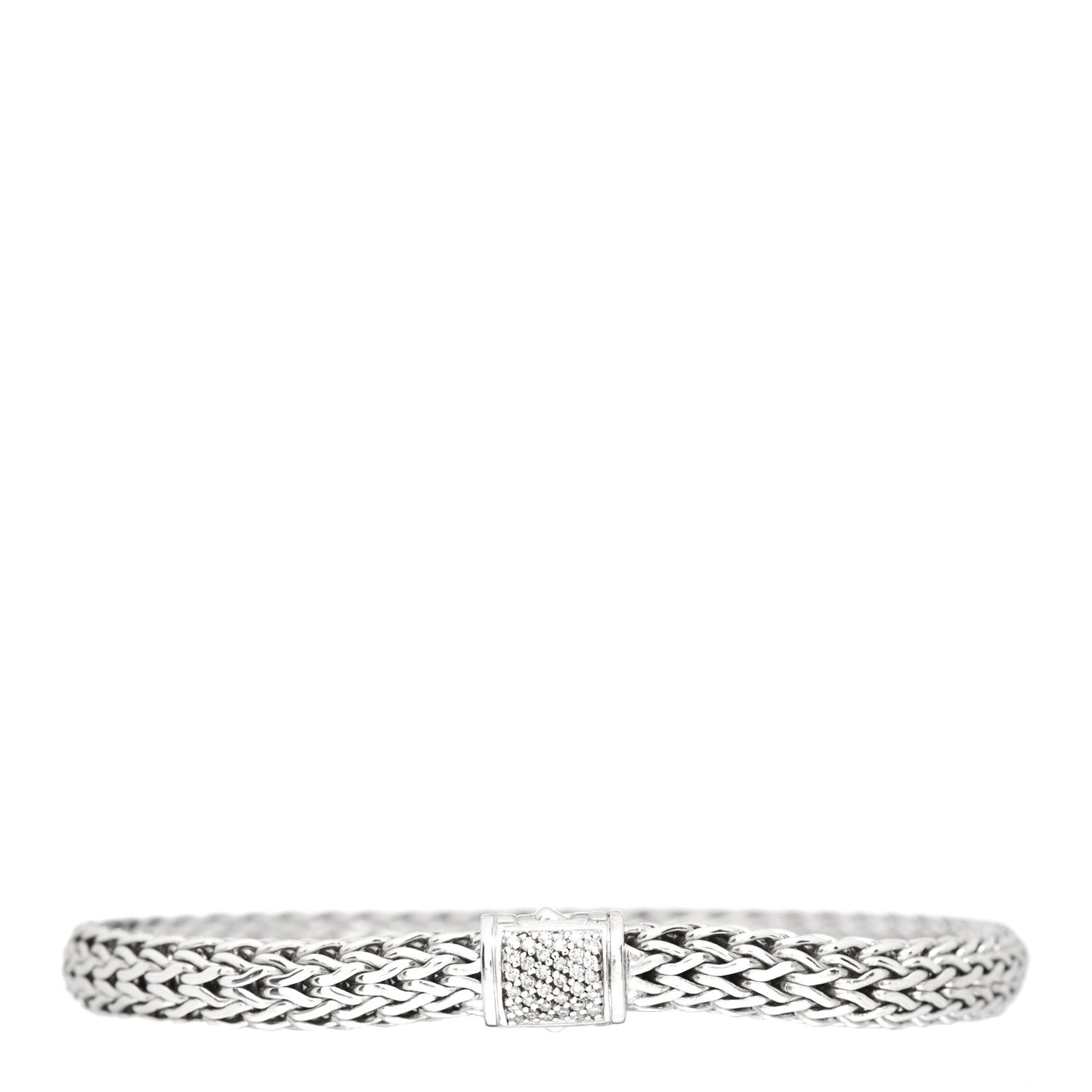 Sterling Silver Diamond 6.5mm Classic Chain Bracelet