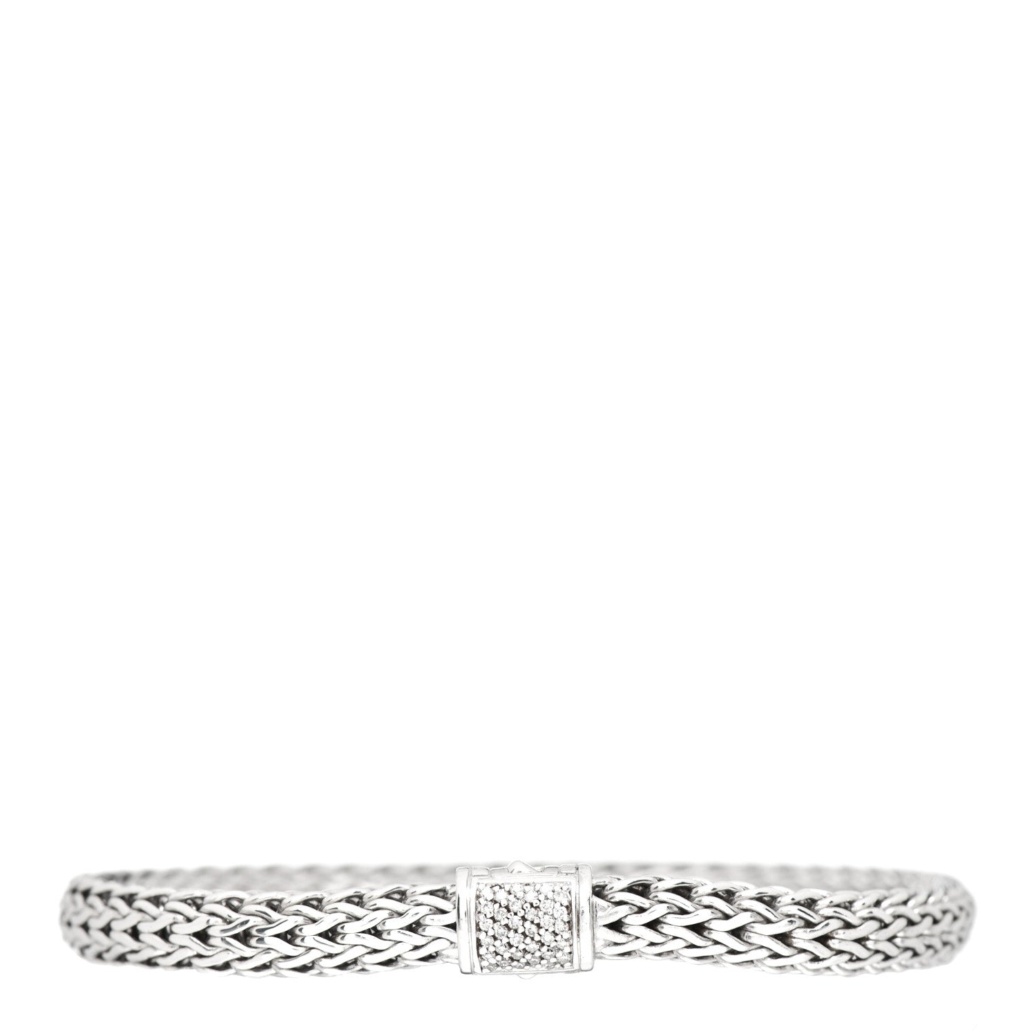 John Hardy Sterling Silver Diamond 6.5mm Classic Chain Bracelet 1 of 4