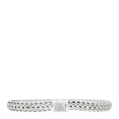 John Hardy Sterling Silver Diamond 6.5mm Classic Chain Bracelet 1 of 4