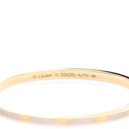 Cartier 18K Yellow Gold Diamond Small LOVE Paved Bracelet 15 3 of 3