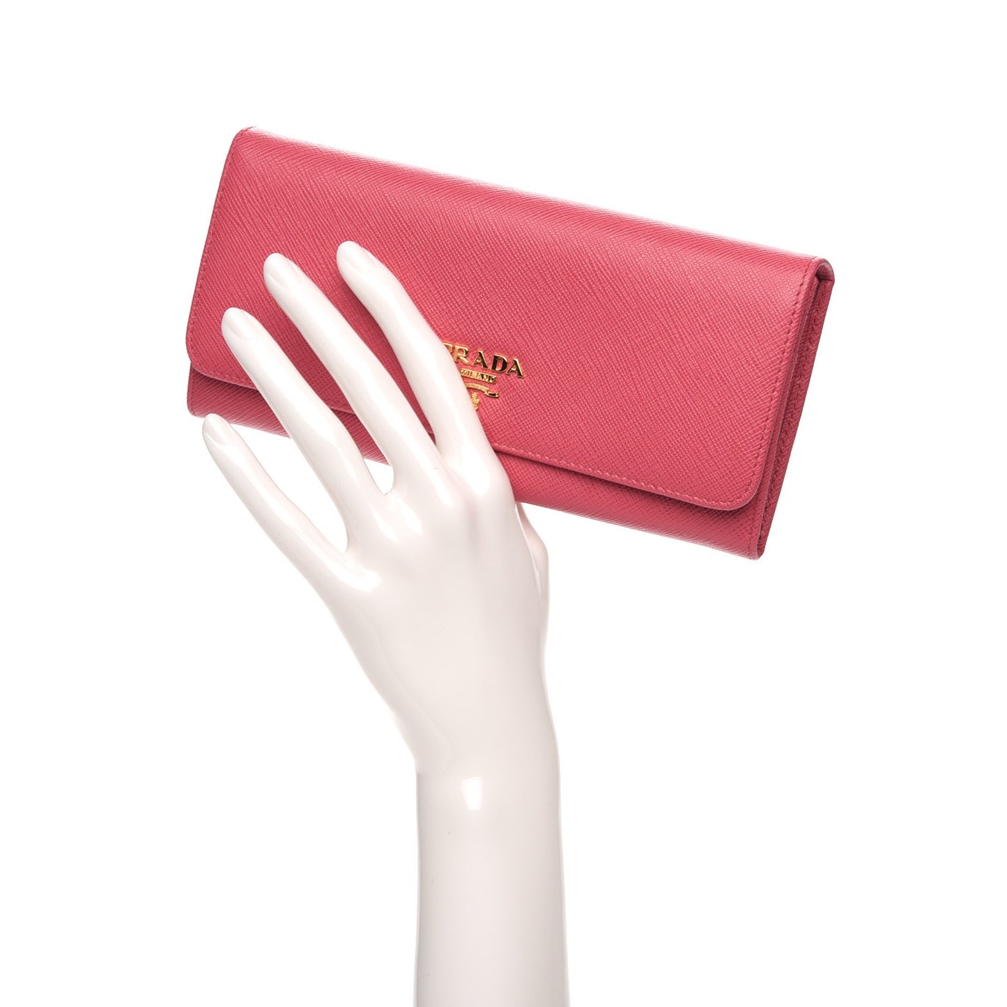 Saffiano Metal Continental Flap Wallet Peonia