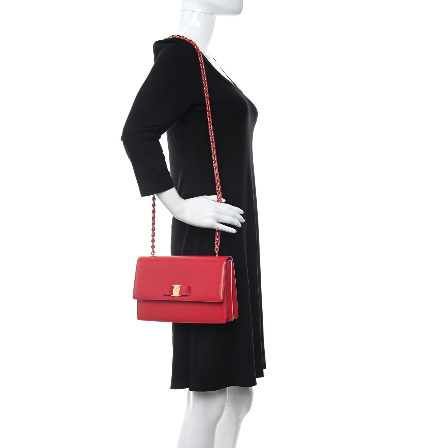 Hammered Calfskin Vara Bow Minibag Red