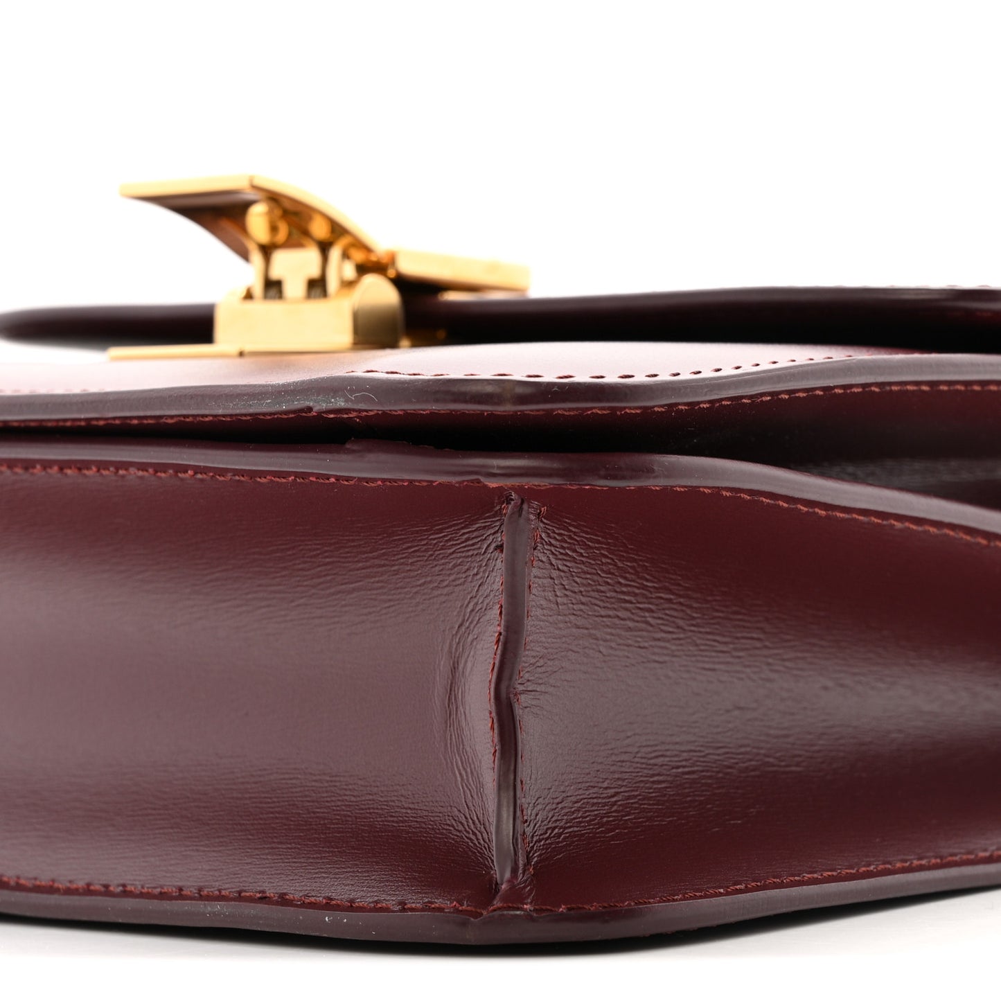 Liege Calfskin Teen Classic Box Flap Bag Burgundy
