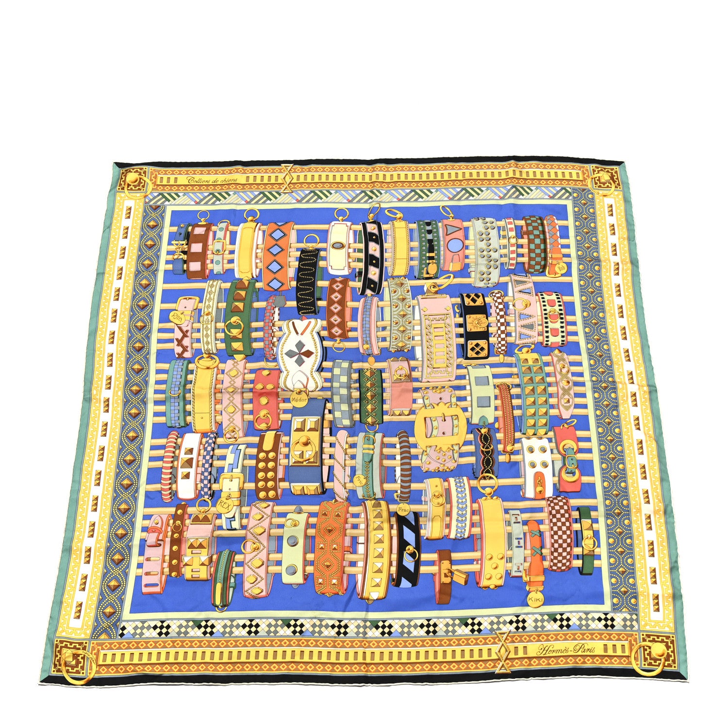Hermes Silk Colliers de Chiens Scarf 90 1 of 5